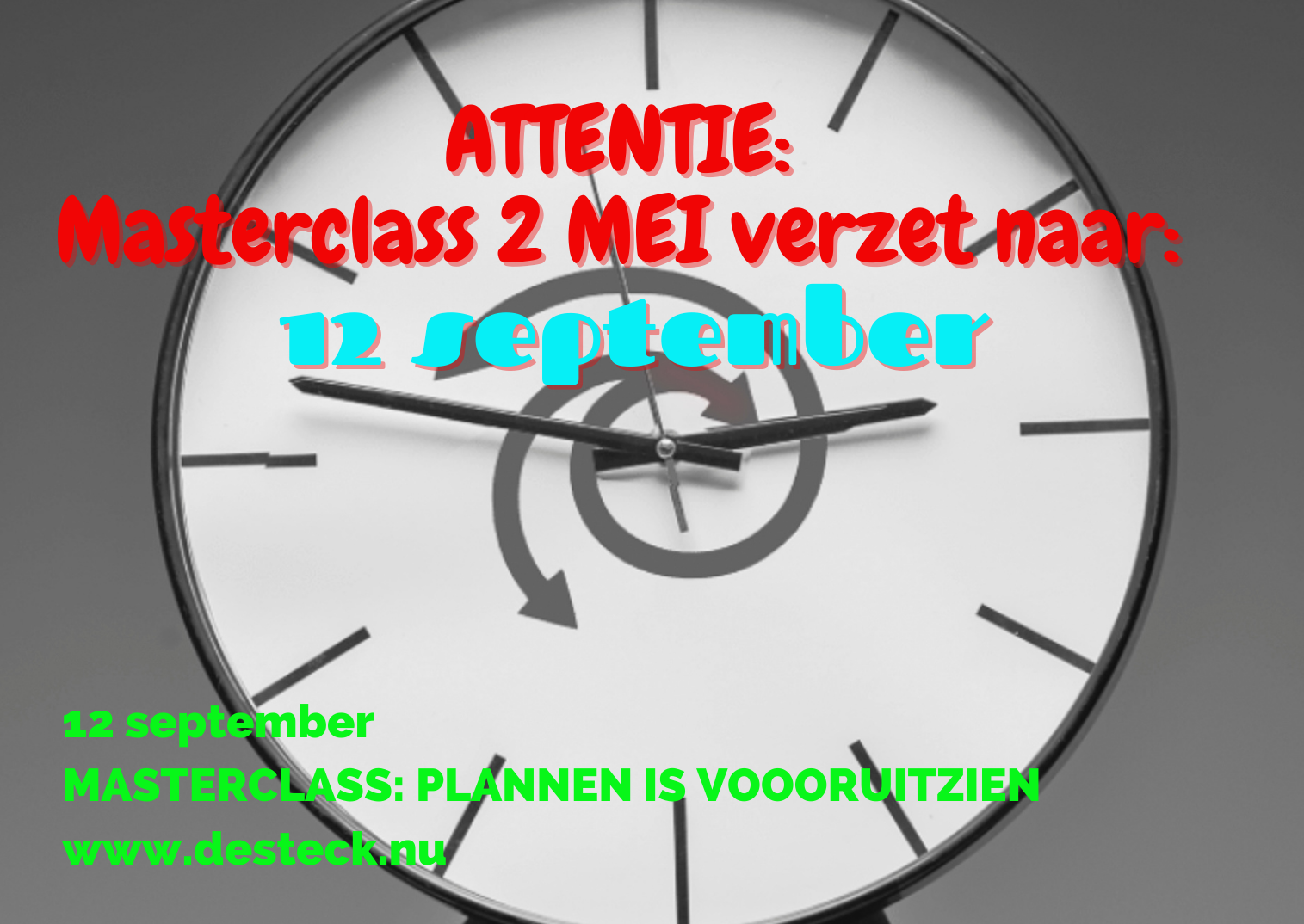MASTERCLASS:  PLANNEN IS VOORUITZIEN