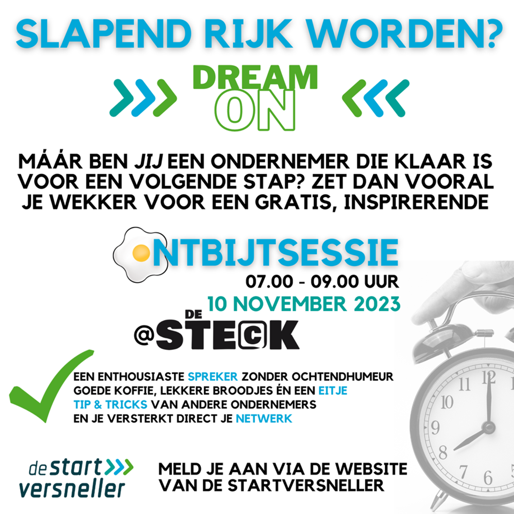 ONTBIJT SESSIE VOOR (STARTENDE) ONDERNEMERS!